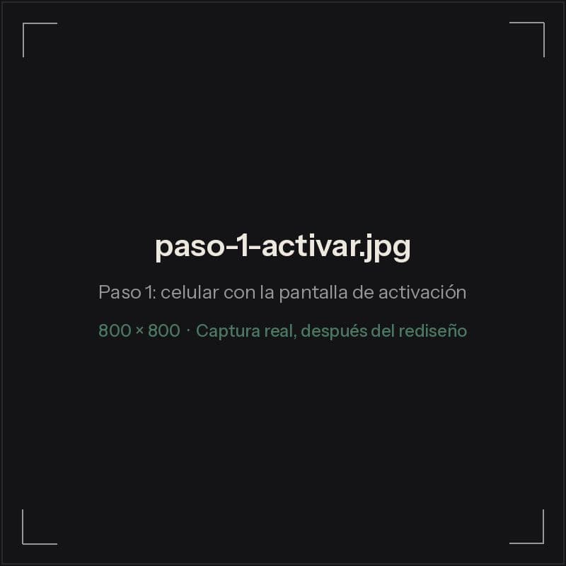 Pantalla de activación de la placa con el buscador de negocios de Google