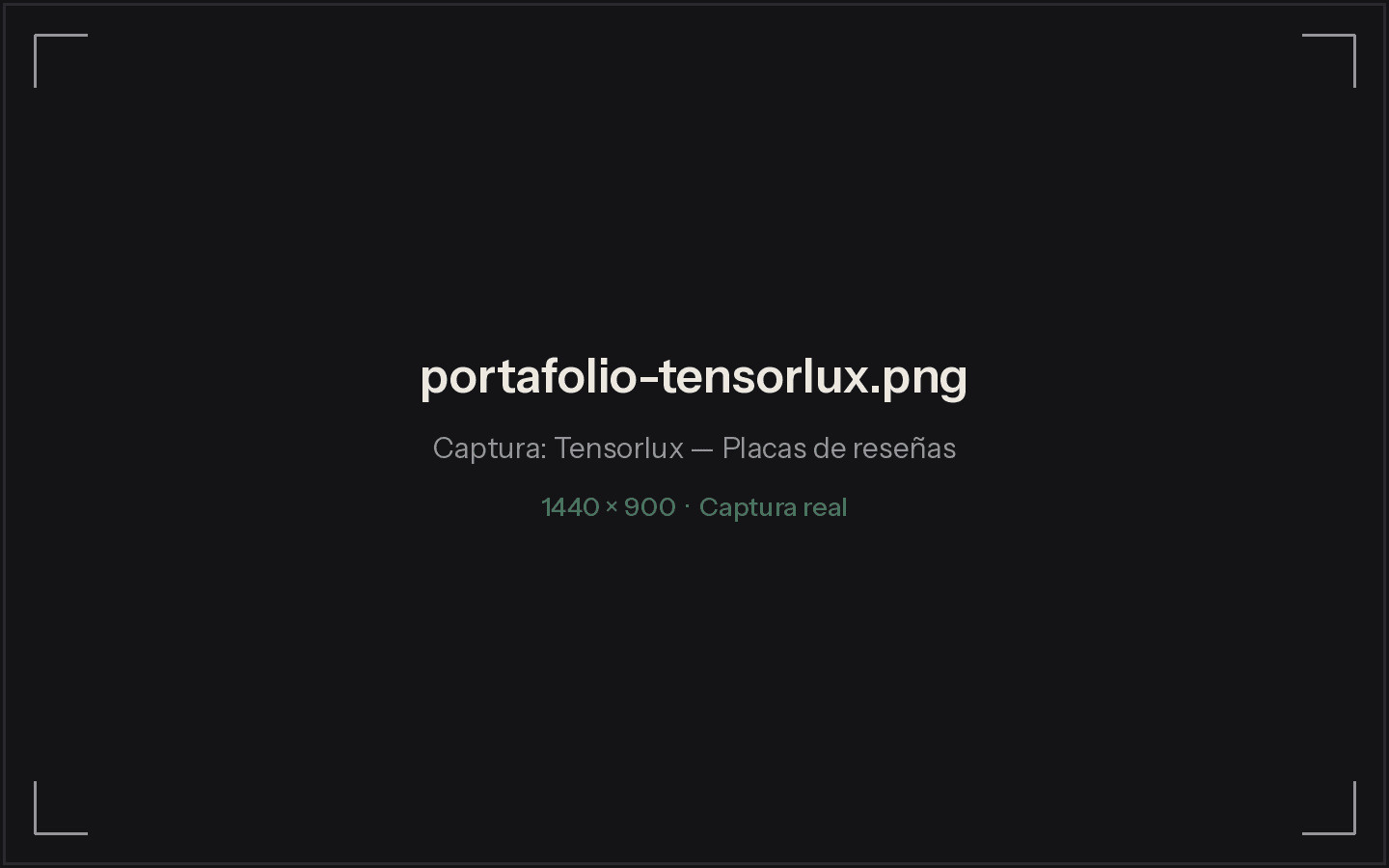 Pantalla del panel de métricas de placas de Tensorlux